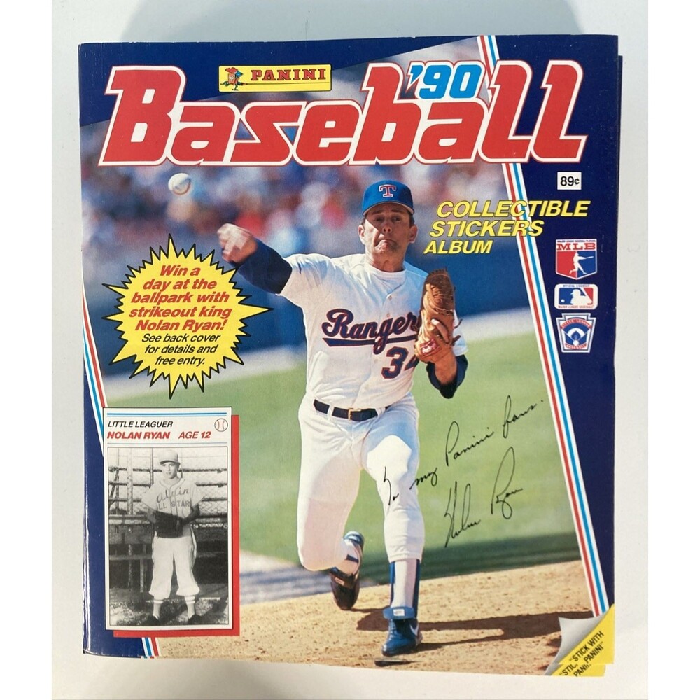 1990 Panini Baseball Collectible Sticker Album • Nolan Ryan